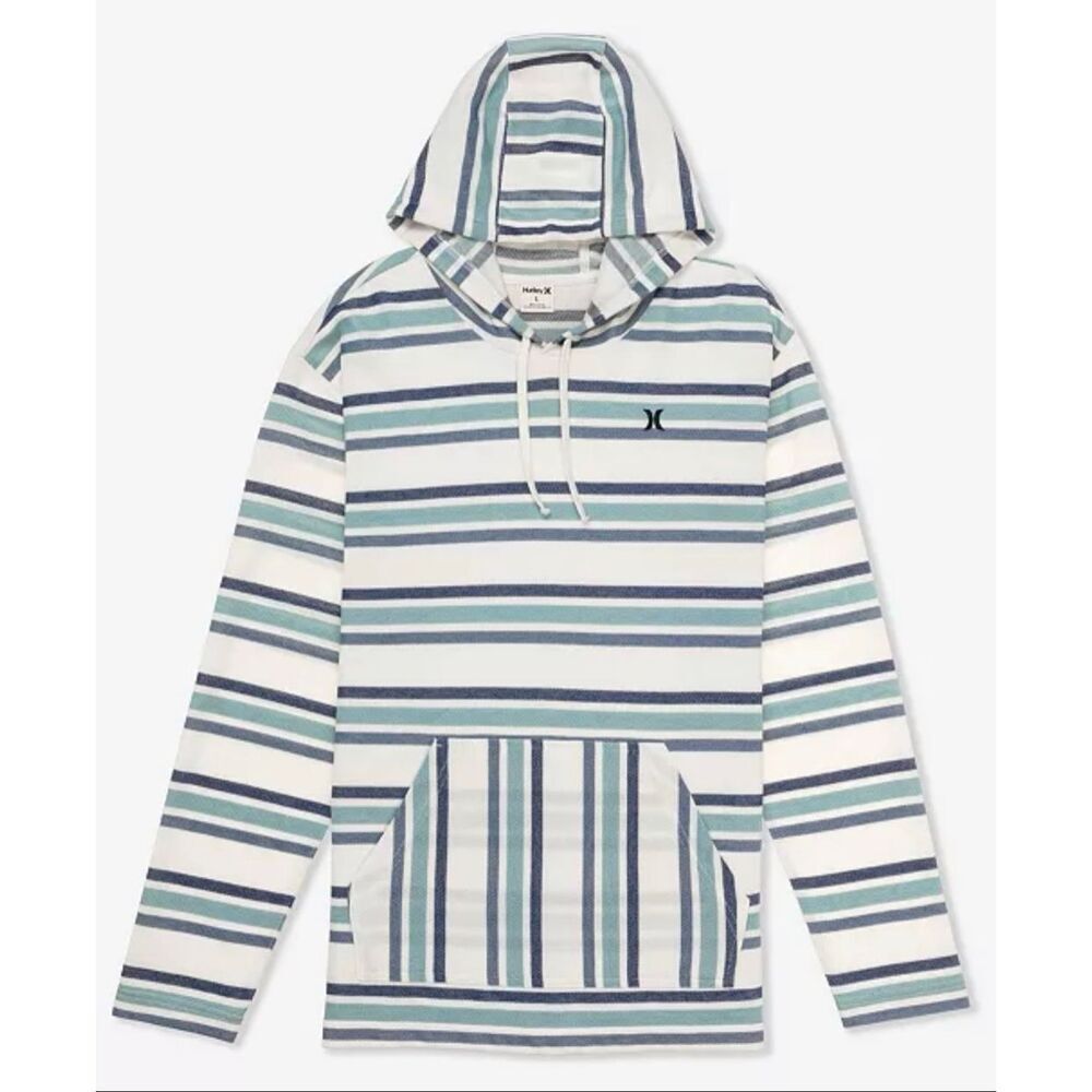 #792. Hurley NWT Artillery Striped OG Hooded Poncho Sweatshirt
